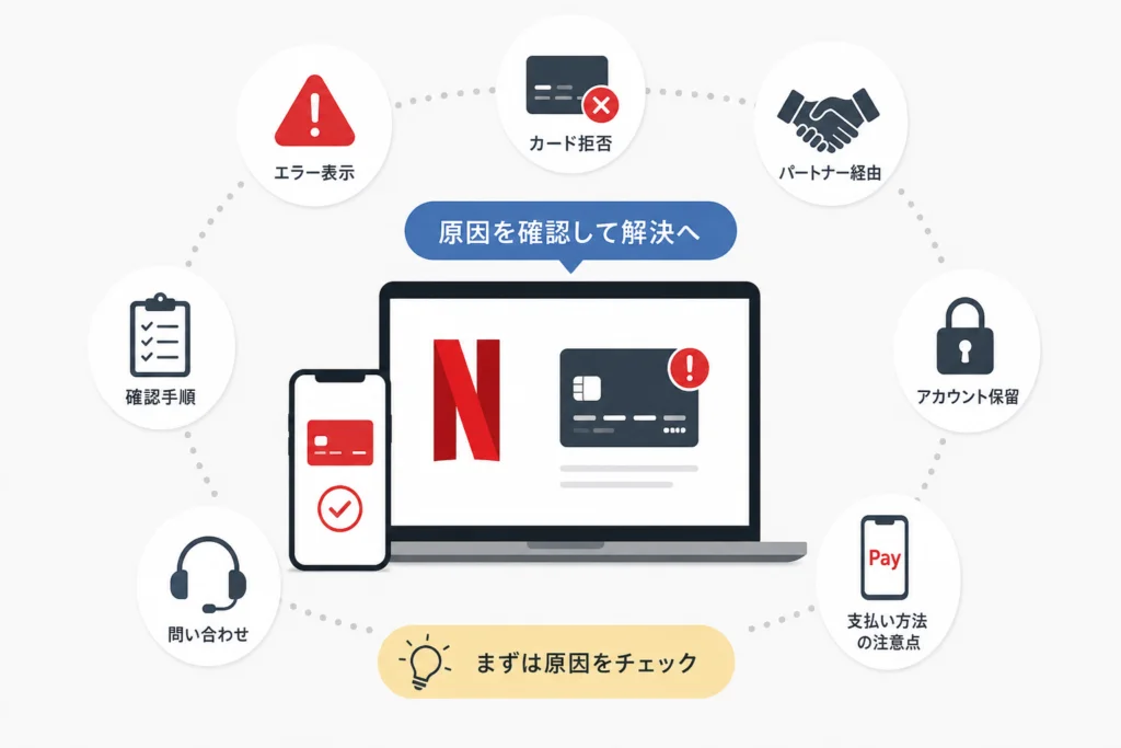 Netflixの支払い方法変更でエラーが出る原因は?