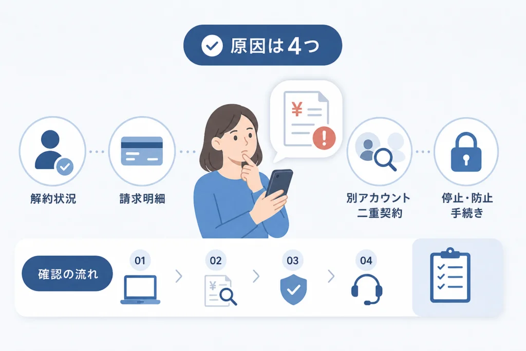 Netflixを解約したのに請求される主な原因は？