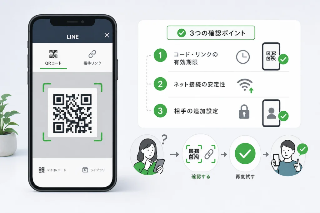 QRコード・招待リンクから追加できない場合の確認方法