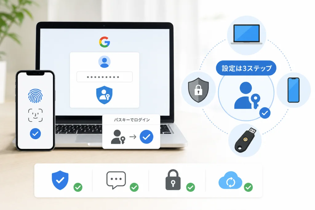 Windows・MacでGoogleのパスキーを設定するには?