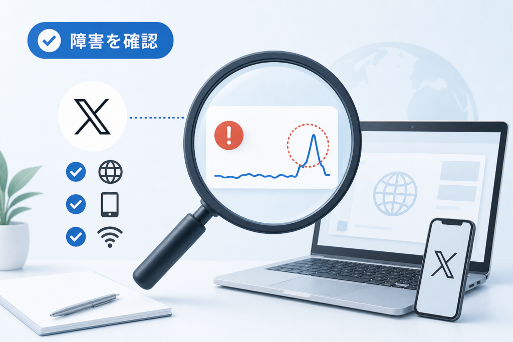 X(旧ツイッター)全体で障害が起きているかを確認する方法