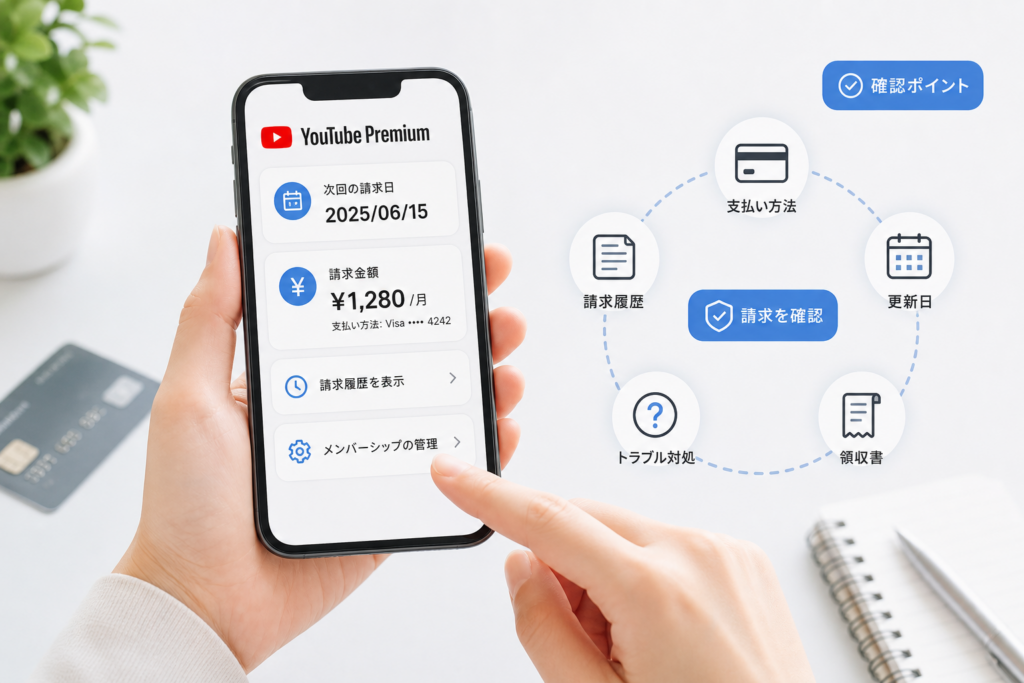 YouTube Premiumの請求額と次回更新日を確認する方法