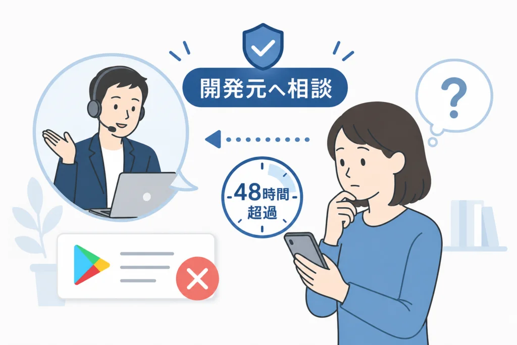 48時間を過ぎた・返金が否認された場合は開発元に相談する