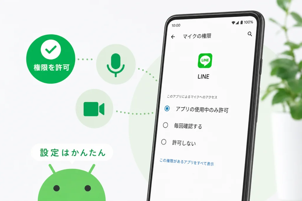 AndroidでLINEのマイク・カメラを許可する方法