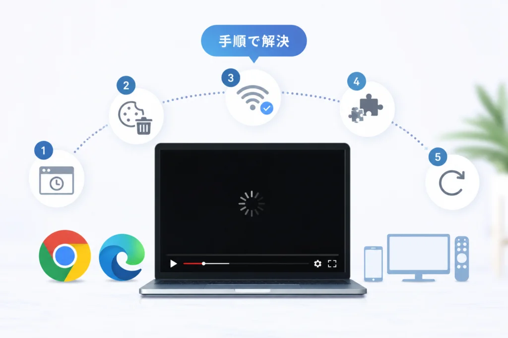 Chrome・Edgeの黒画面は、ブラウザ内の操作から進める