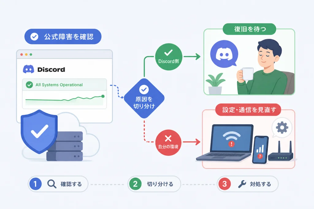Discord側の障害が確認できたときの対処