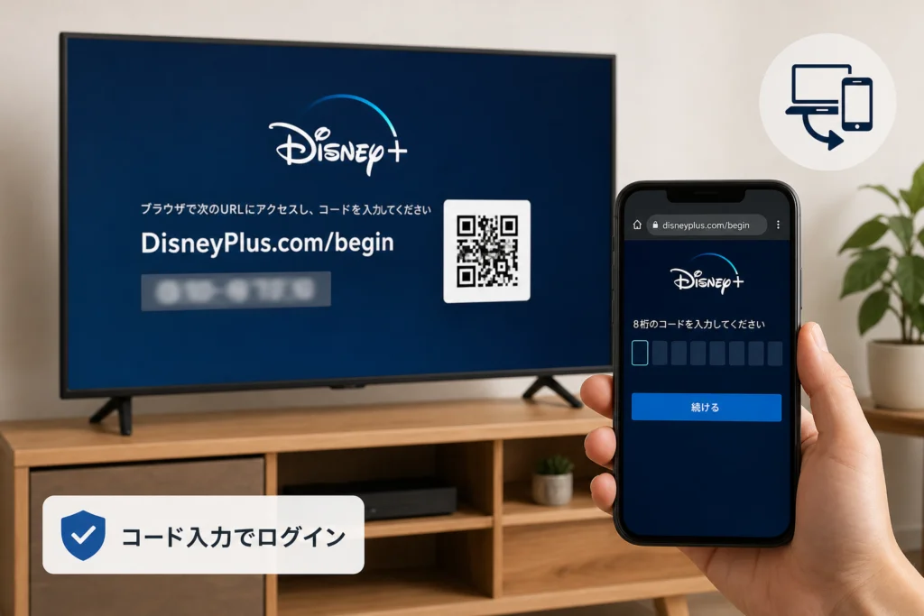 DisneyPlus.com/beginでテレビにログインする方法