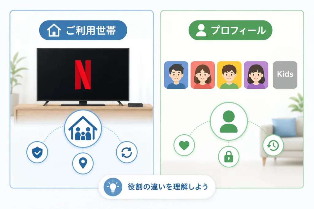 ご利用世帯とプロフィールは別の機能