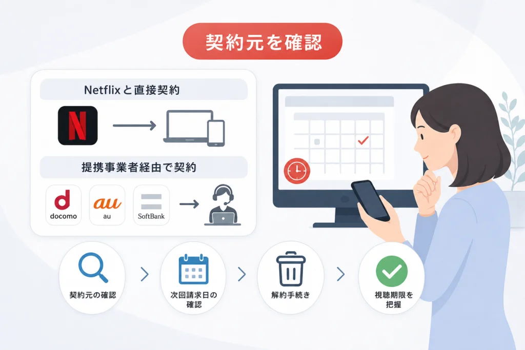 ドコモ・au・ソフトバンクなどを通じた契約はどこで解約する？