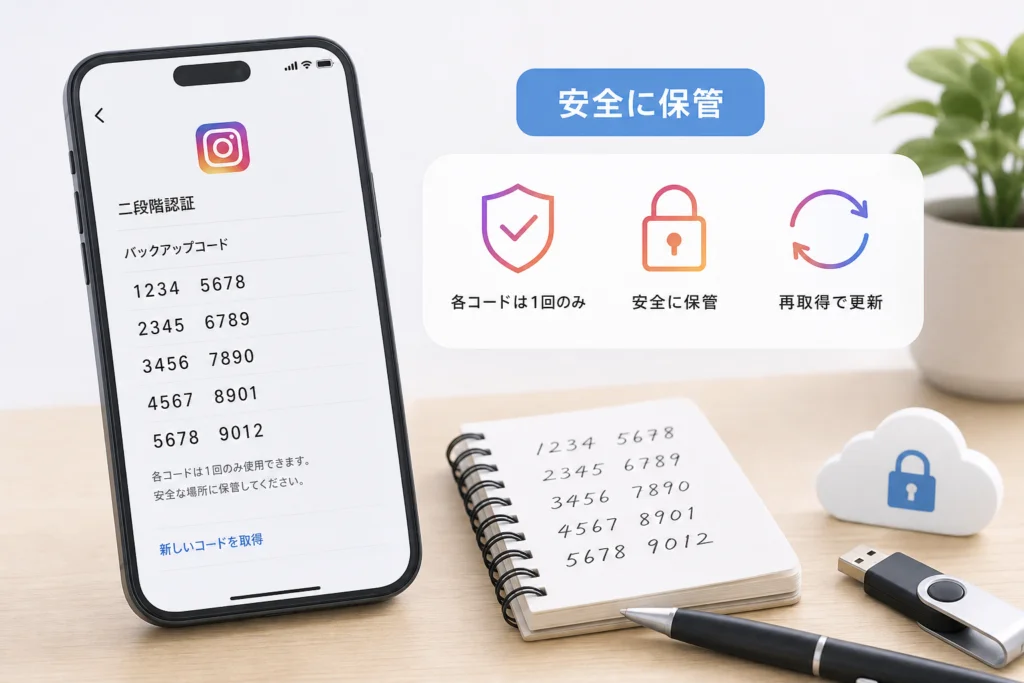 保存済みバックアップコードをログインに使う方法