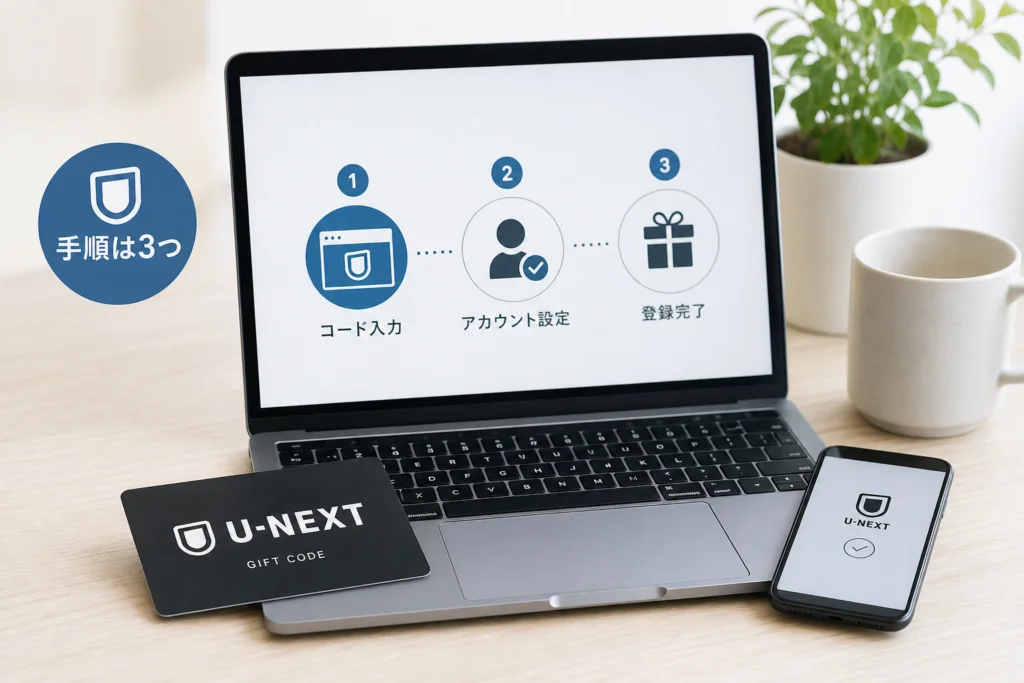 初めてU-NEXTを使う人のギフトコード登録手順