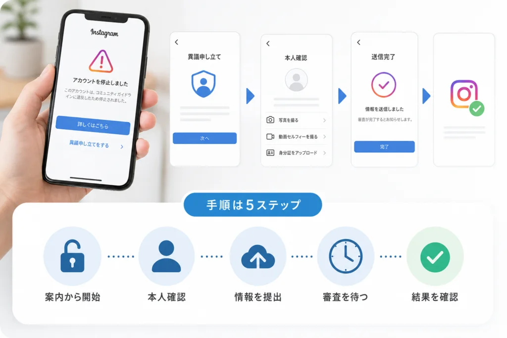 本人確認は、停止審査の画面にある要求で判断する