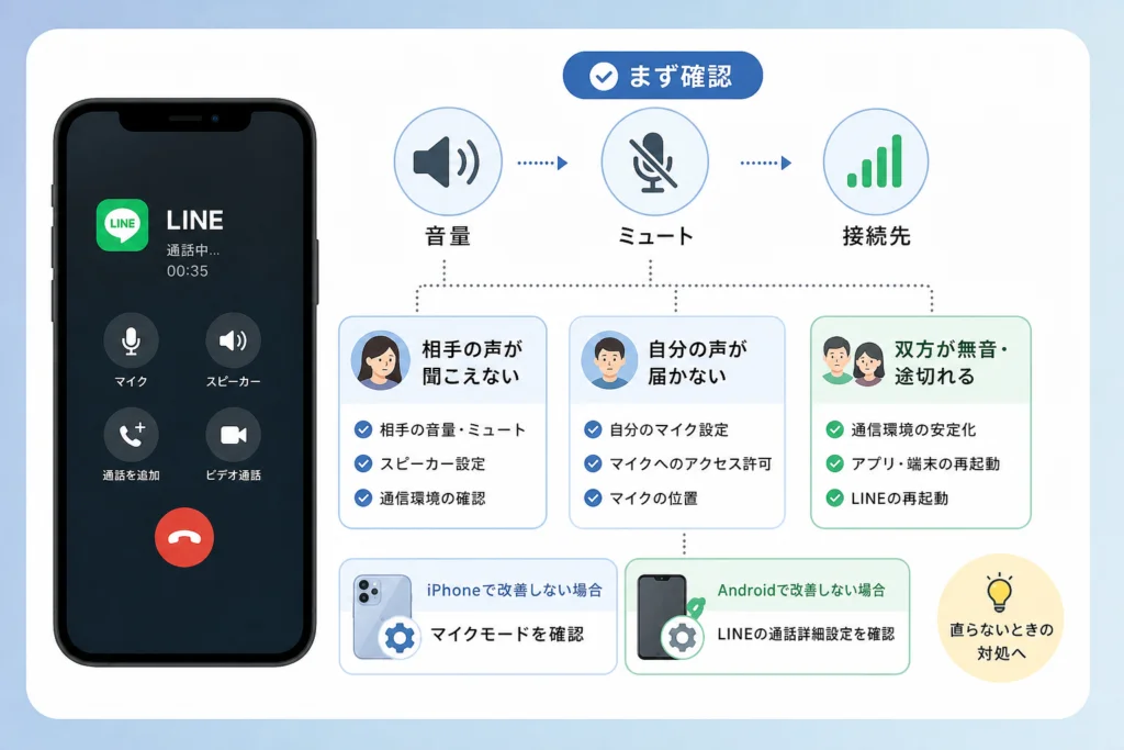 片方だけ聞こえない?症状別の切り分け表