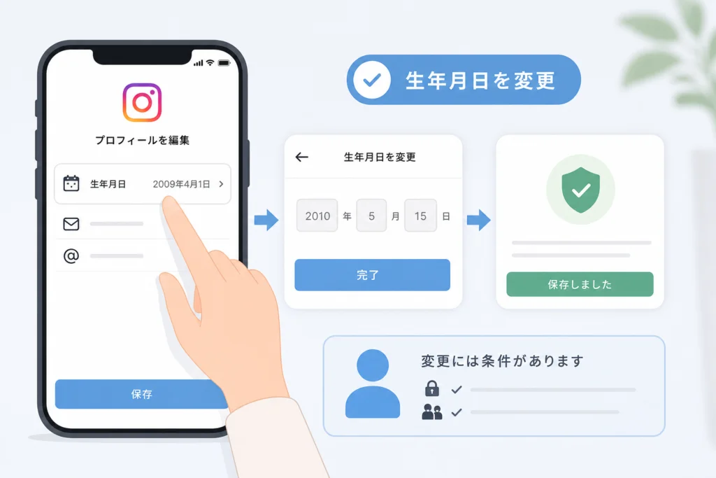 登録した生年月日を間違えた場合の変更方法