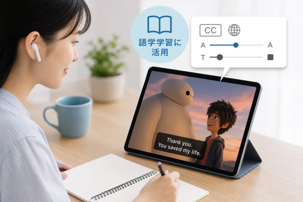 英語字幕・英語CCを設定して語学学習に使う