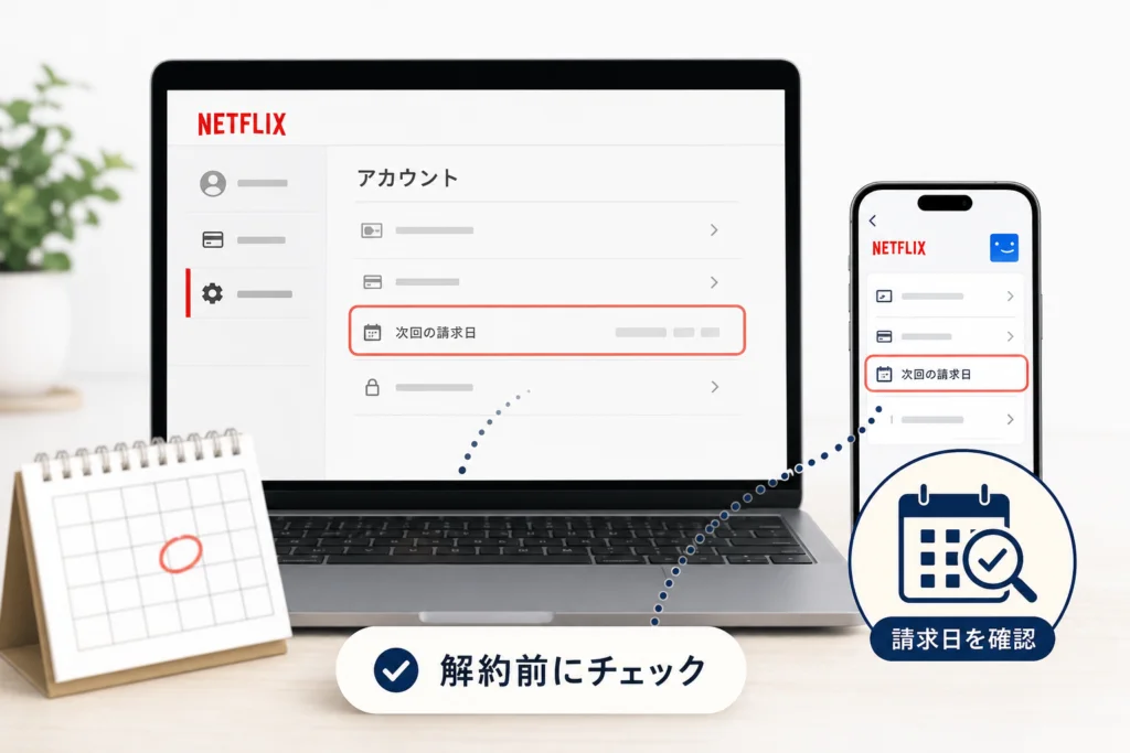 解約前にNetflixの契約窓口と次回請求日を確認する