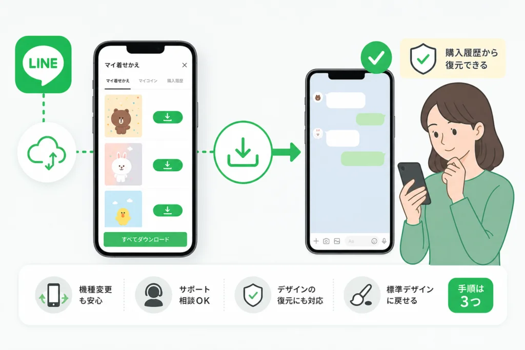 購入済みLINE着せかえを復元する手順