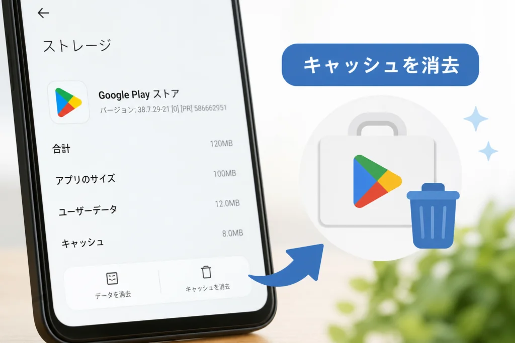 Google Playストアのキャッシュ・データを消去する