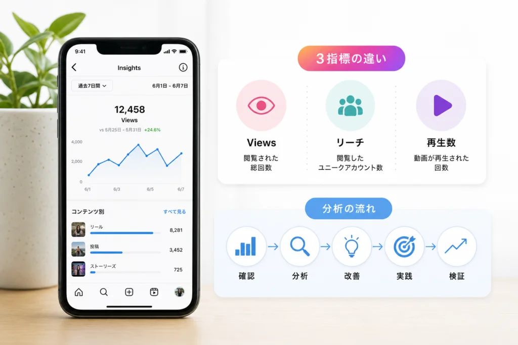 InstagramのViews(閲覧数)とは?リーチ・再生数との違い