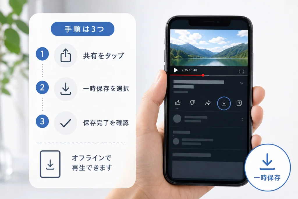 iPhone・AndroidでYouTube動画を一時保存する方法