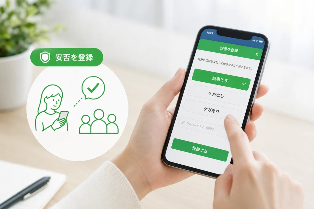 LINE安否確認の使い方|自分の安否を登録する