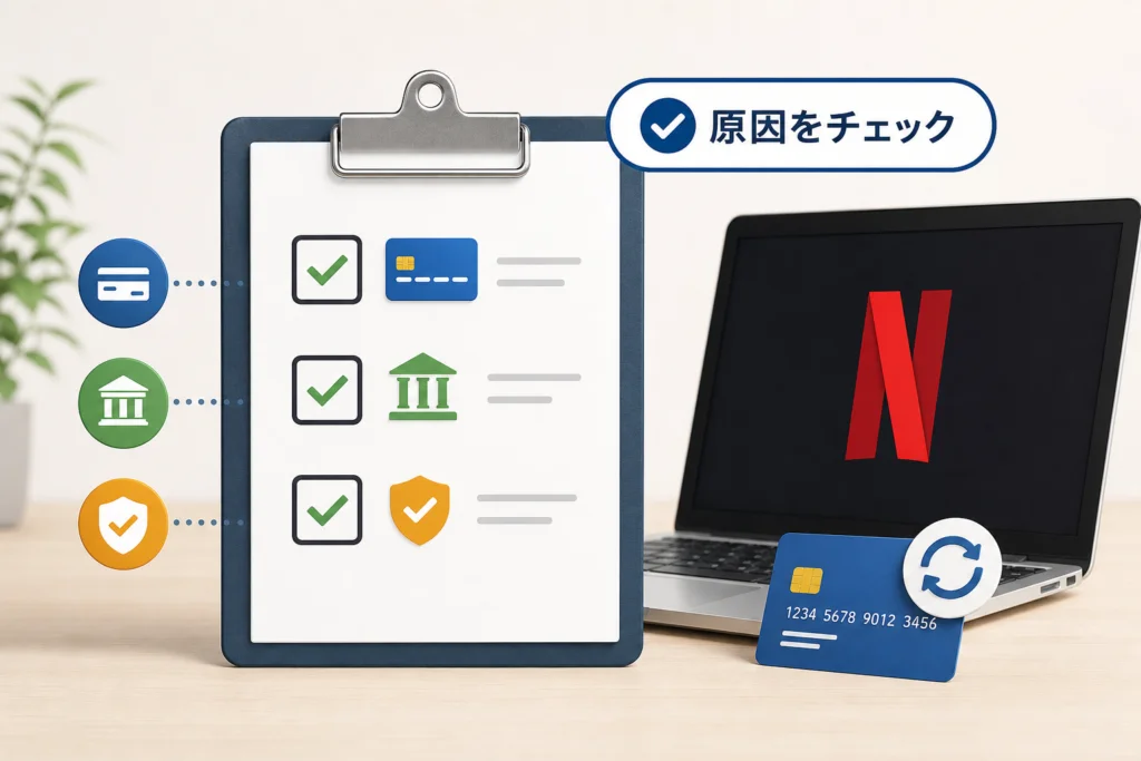 Netflixの支払い失敗の原因をチェックリストで切り分ける