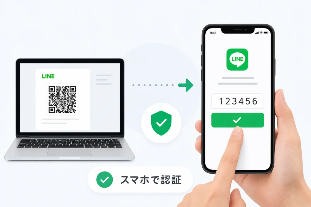 PC版LINEの認証番号はどこに入力する？答えはスマホ版LINE